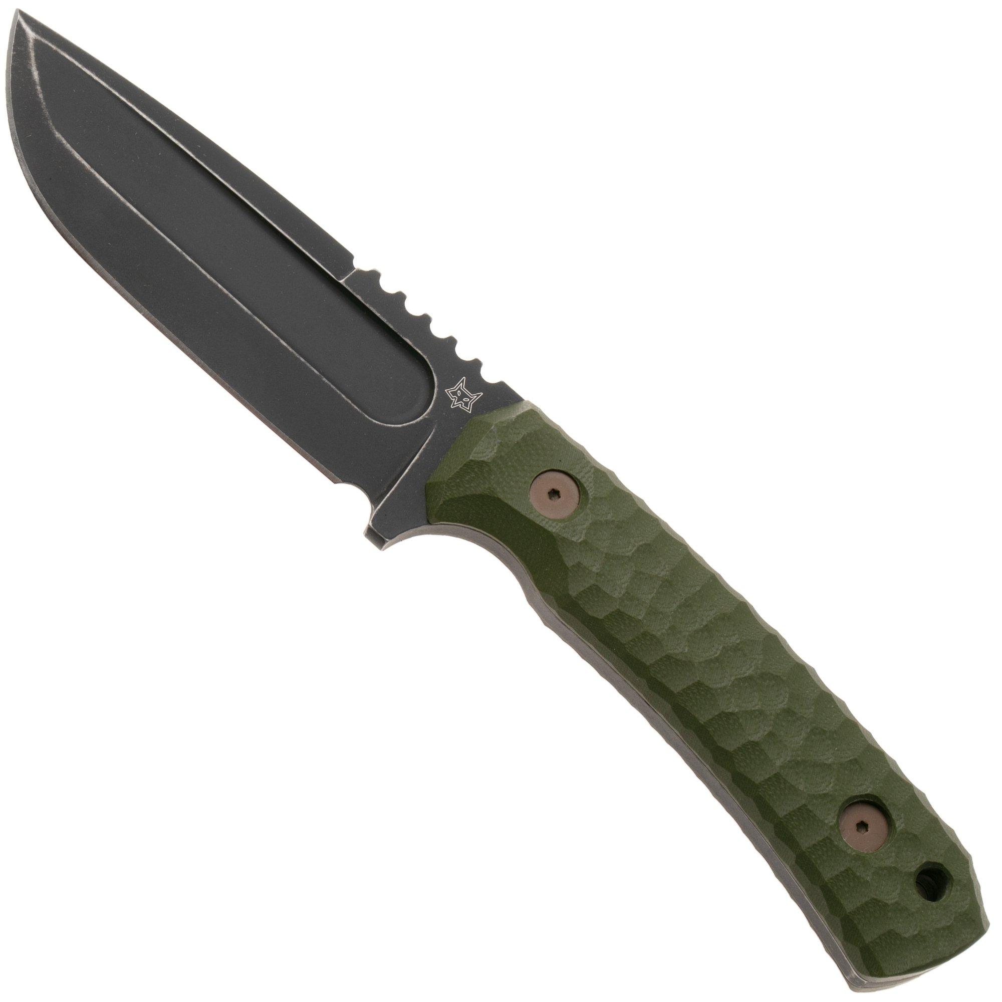 Fox FKMD Monteserra FX-628-G10OD, Top Shield Niolox, OD Green G10 vaststaand mes, GZ Tactical design