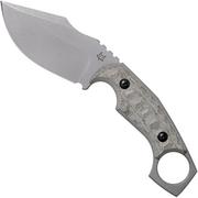  Fox Knives Monkey Thumper FX-633MOD OD Green Canvas Micarta couteau fixe, Ken Vehikite design