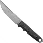 Fox Knives Ryu FX-634-DCFB, Balbachdamast Herringbone, Black Camo Carbon Fiber, fixed knife, Black Roc Knives design