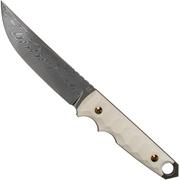 Fox Knives Ryu FX-634DES Elforyn Super Tusk, Herringbone Damascus, couteau à lame fixe, Black Roc Knives design