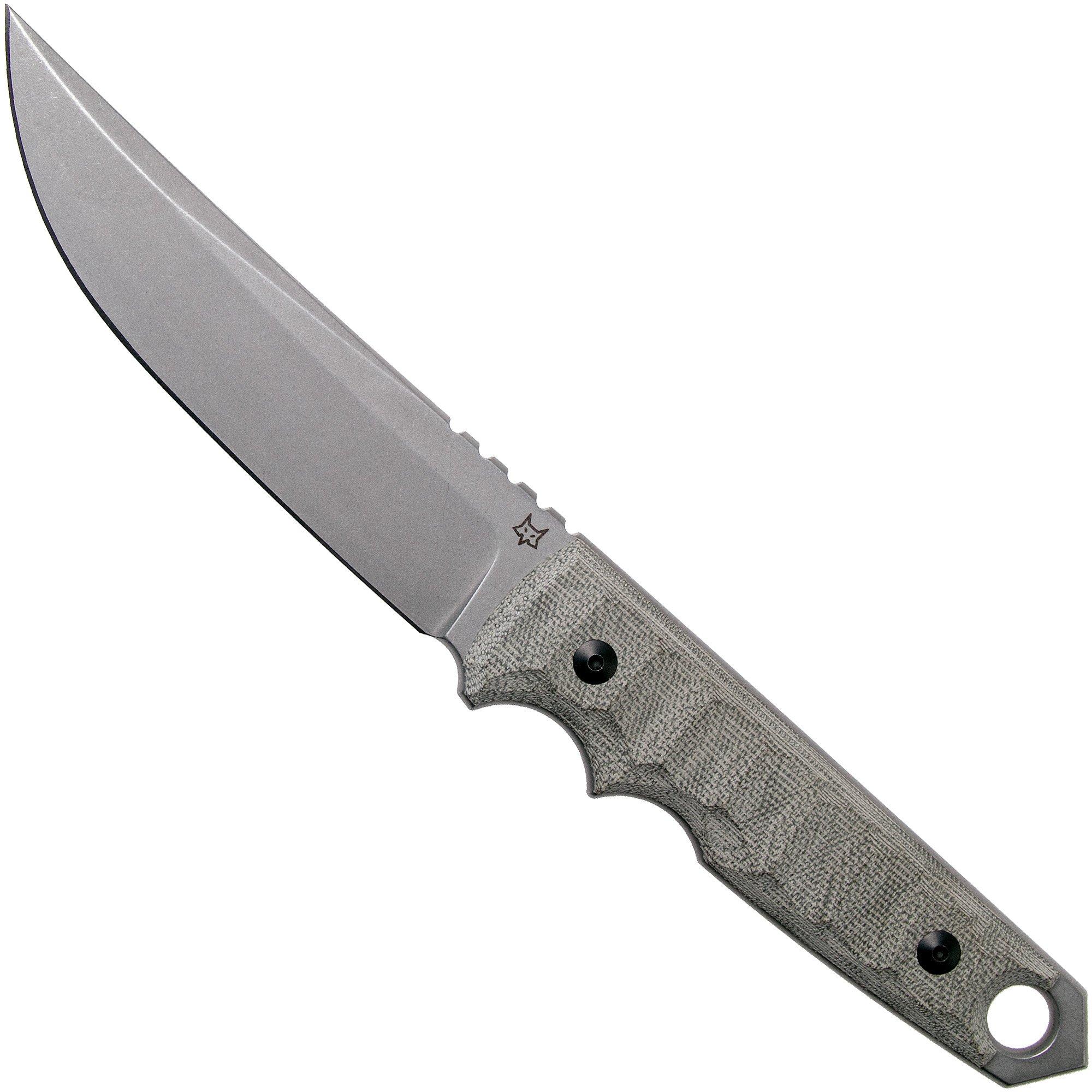 Nóż z głownią stałą Fox Knives Ryu FX-634 MOD Green Canvas Micarta, projekt Black Roc Knives