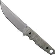 Fox Knives Ryu FX-634 MOD Green Canvas Micarta, couteau fixe, Black Roc Knives design