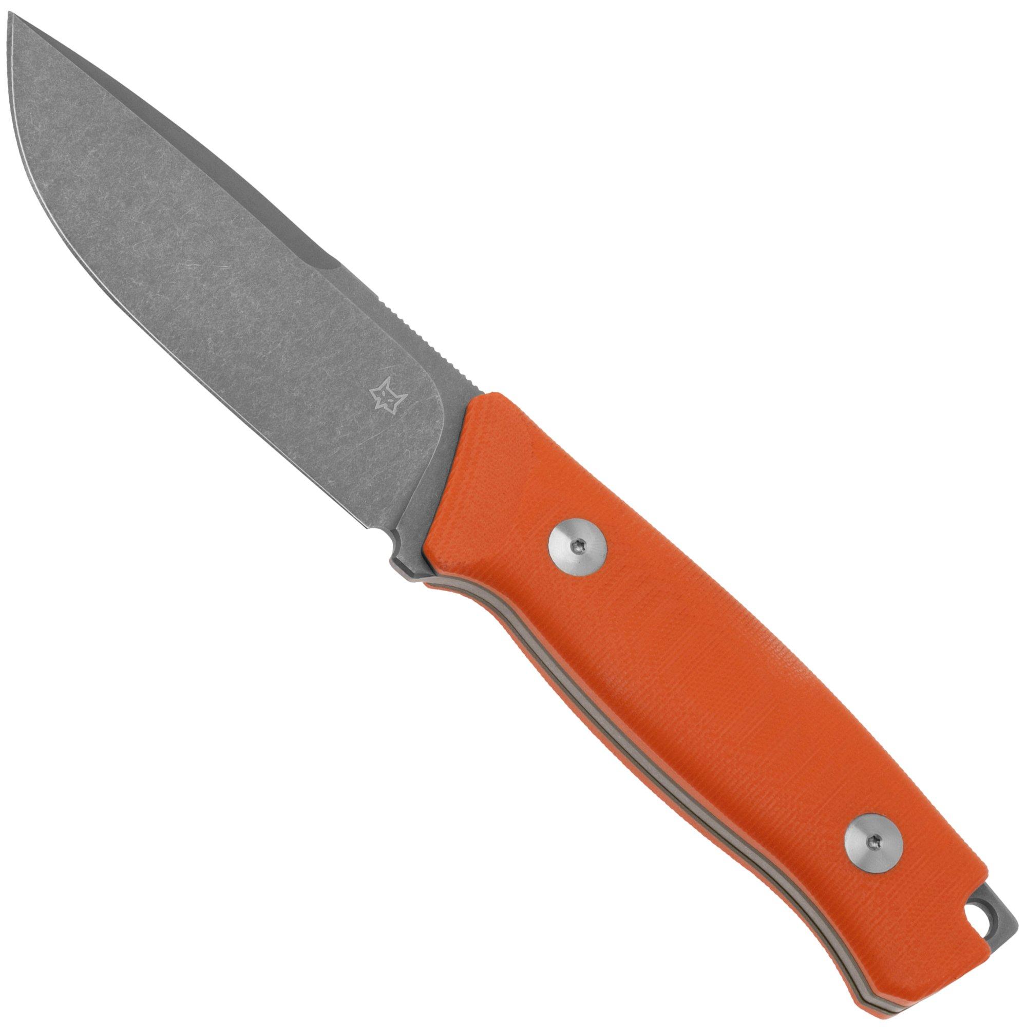Nóż z głownią stałą Fox Knives Rifle Windage FX-661 OR, Orange G10, projekt Raven Knives