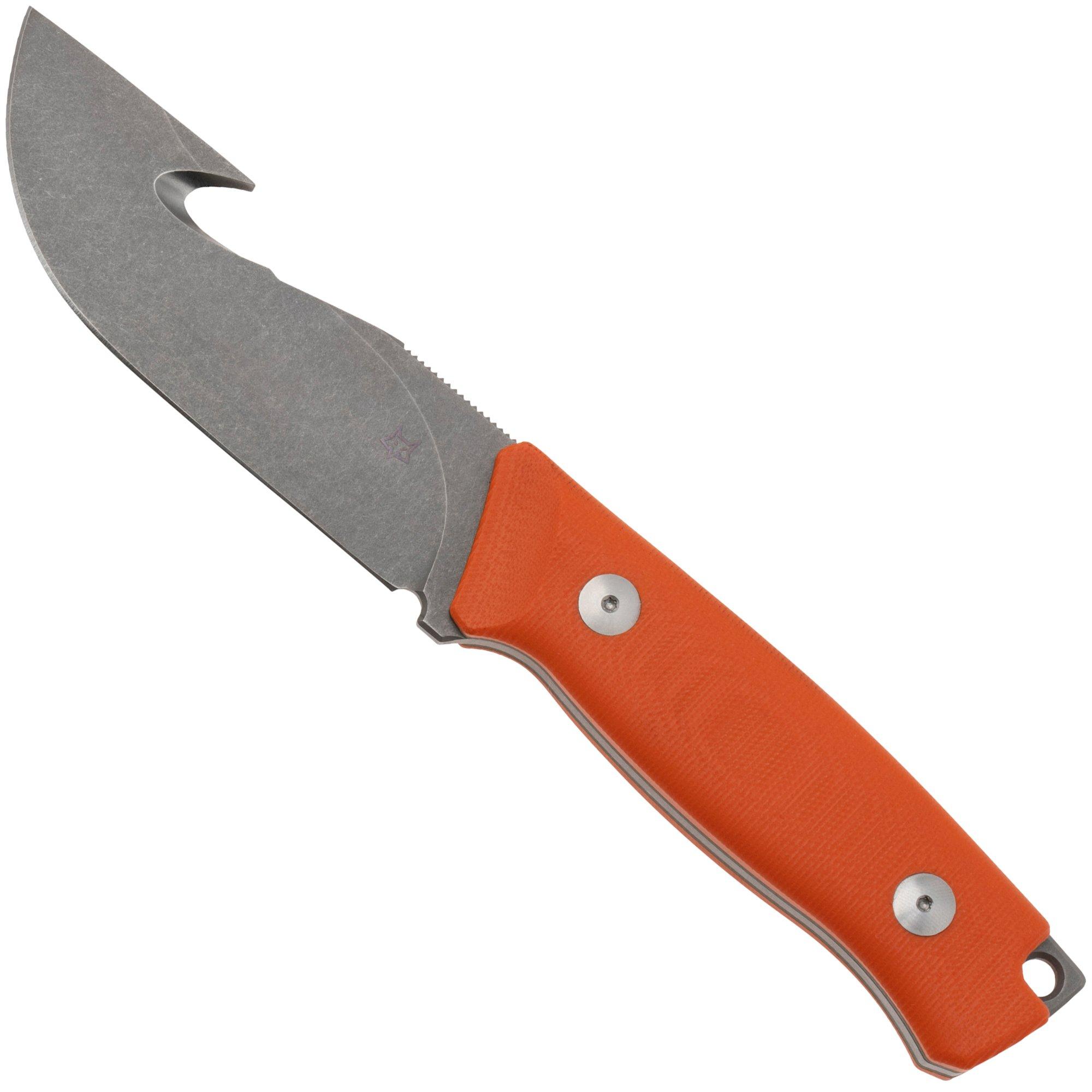 Fox Knives Rifle Ejector FX-663 OR, Orange G10 feststehendes Messer, Raven Knives design