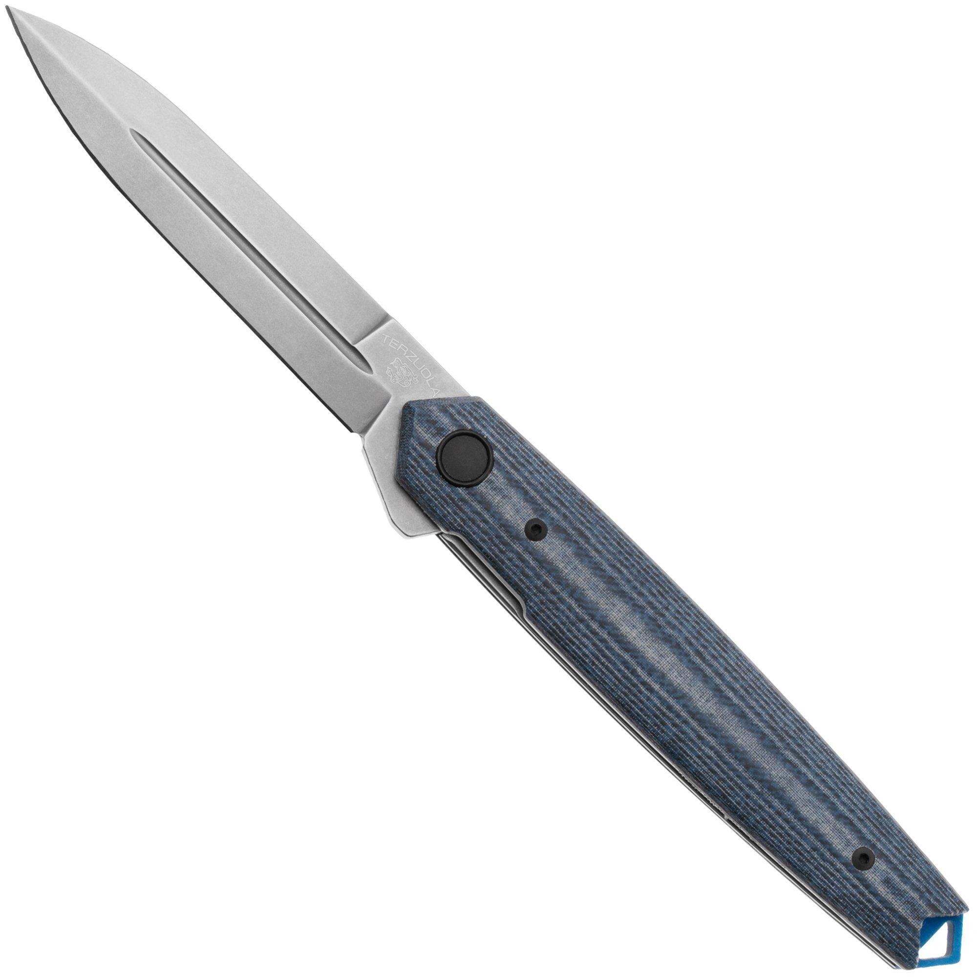 Fox Pacifico FX-ATC-OG02 MD Stonewashed MagnaCut, Denim Micarta, zakmes, Terzuola design