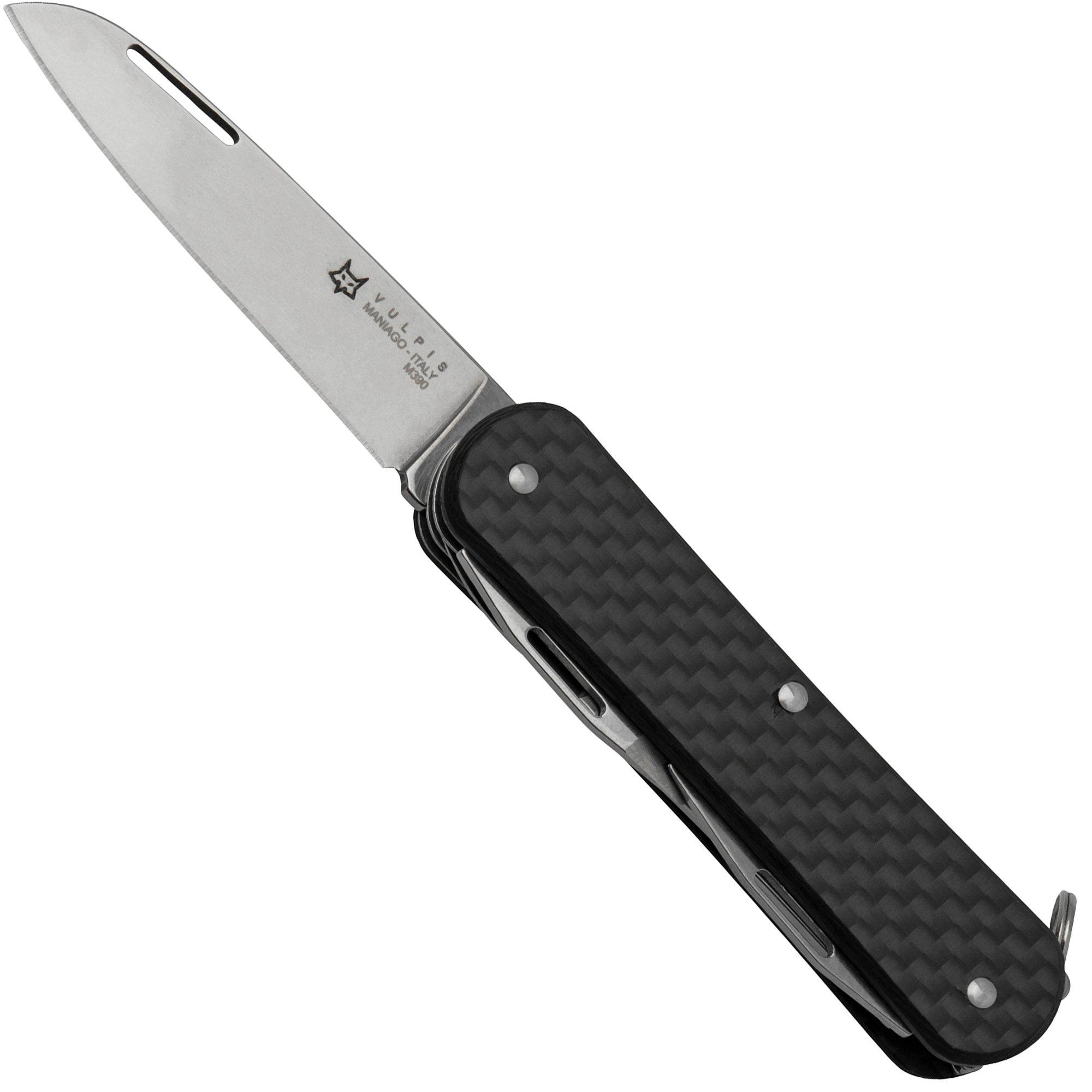 FOX Vulpis 4-Tools FX-VP130-F4CF, M390, Carbon Fiber, Zwitsers zakmes