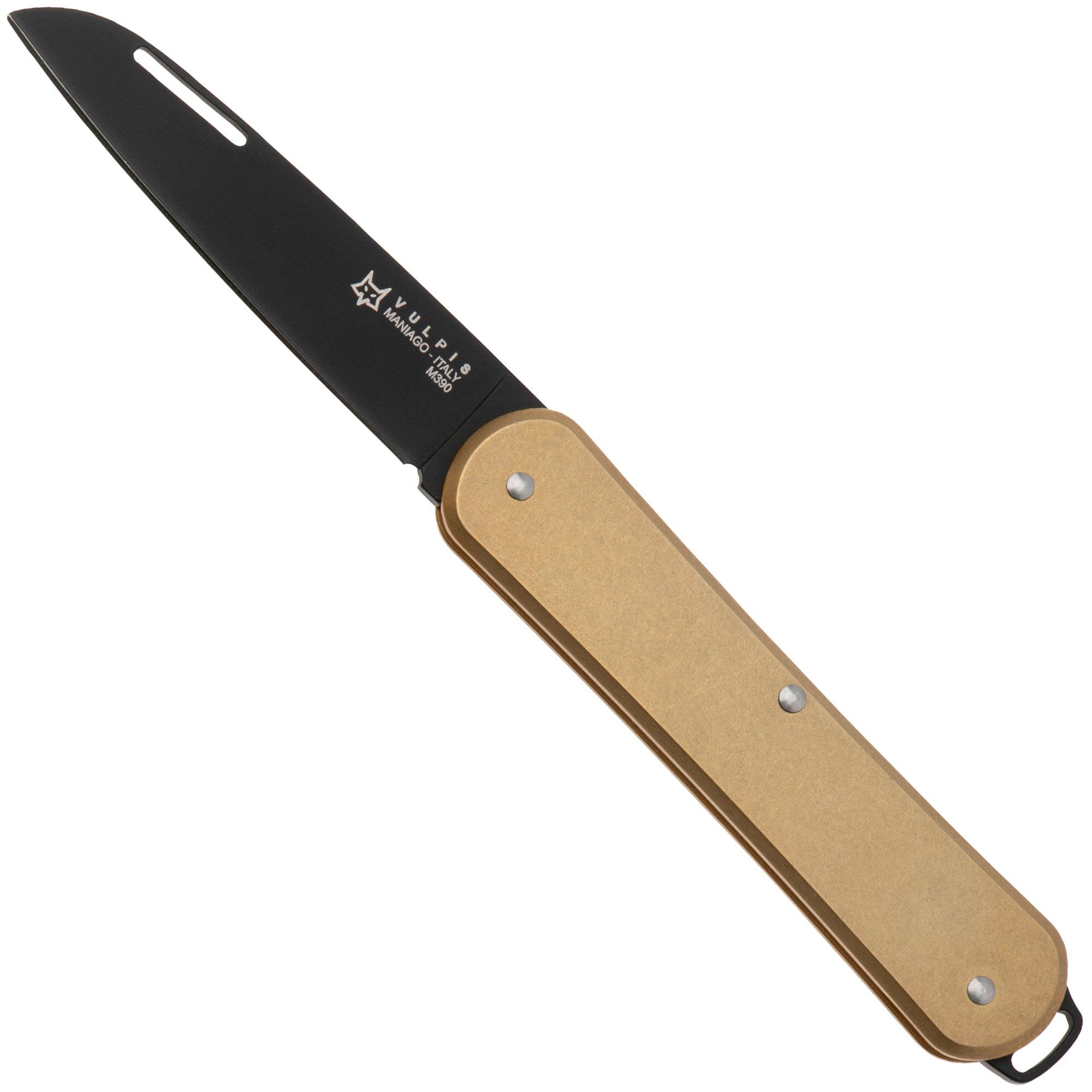 Fox Vulpis FX-VP130-OTB Black Idroglader M390, Brass, Taschenmesser