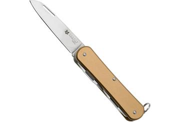 Fox Vulpis KA-VP130-S4BR, 4 Tools, Aluminium Bronze, coltello da tasca, Knivesandtools Exclusive