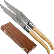 Fontenille Pataud Laguiole 2-piece steak knife set box wood, LTC2LB