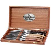 Fontenille Pataud Ensemble de couteaux à steak (6 pièces), bois variés