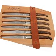 Fontenille Pataud seis unidades juego de cuchillos para carne, madera de nogal