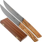 Fontenille Pataud Le Thiers 2 piece steak knife set olive wood, TR2TOL