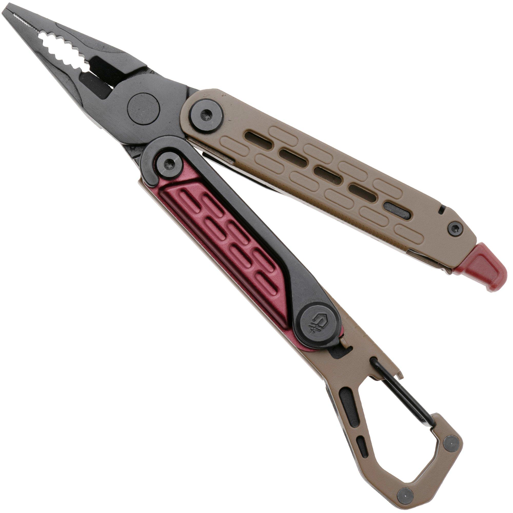 Multitool Gerber Stakeout Spark 1070226, Black Oxide Stainless Steel, Red/Coyote Brown