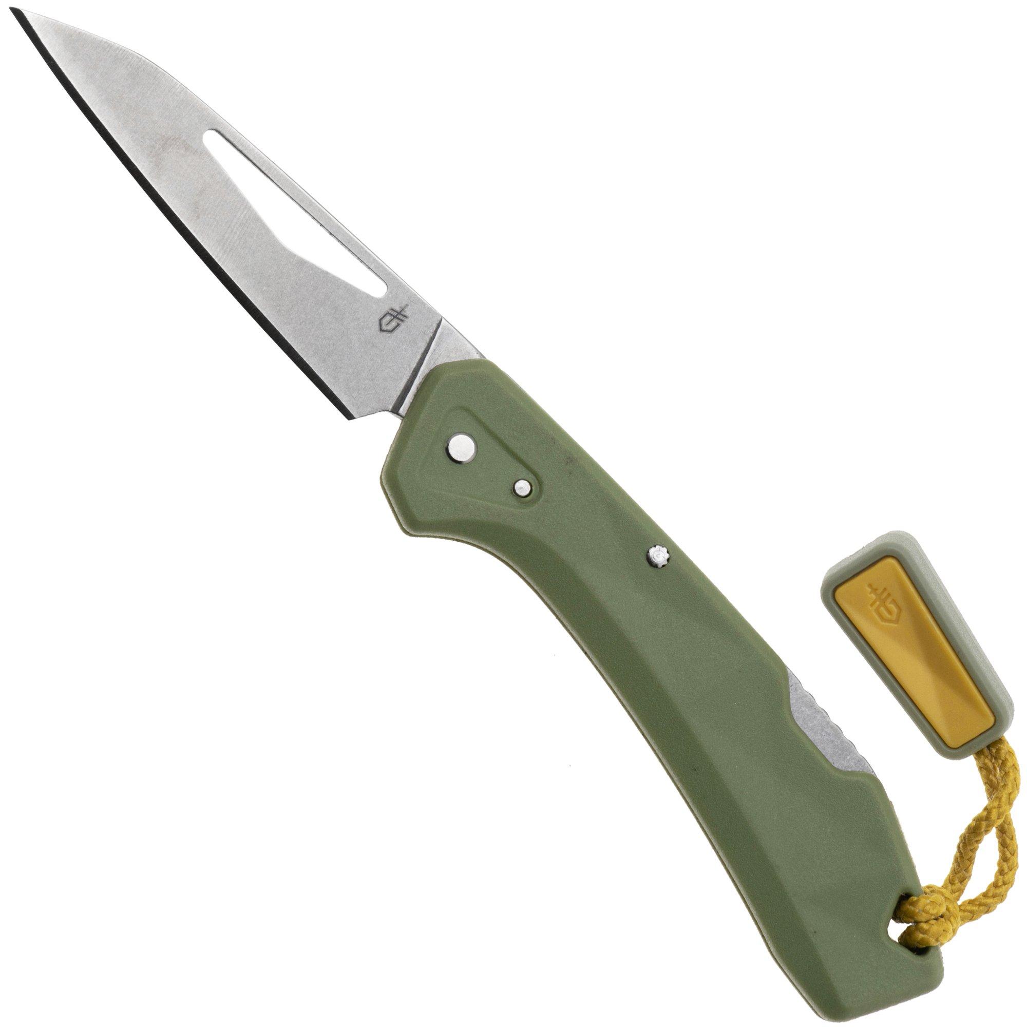 Nóż składany Gerber LST Mini 1074530, Stonewashed 440A, Green Nylon