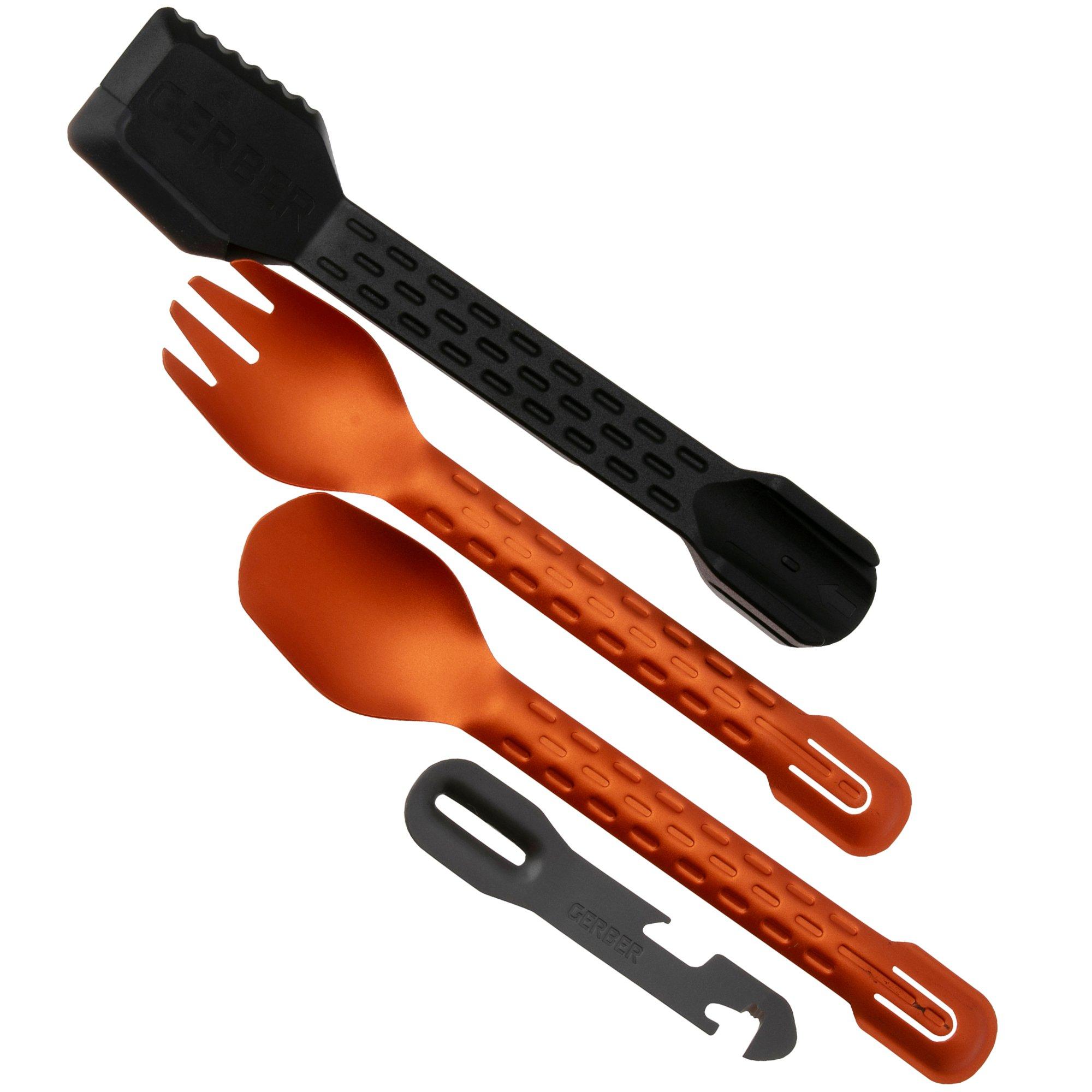 Zestaw sztućców outdoorowych Gerber ComplEAT Cook, Eat, Clean-tool 13658167162 Burnt Orange, wielofunkcyjny