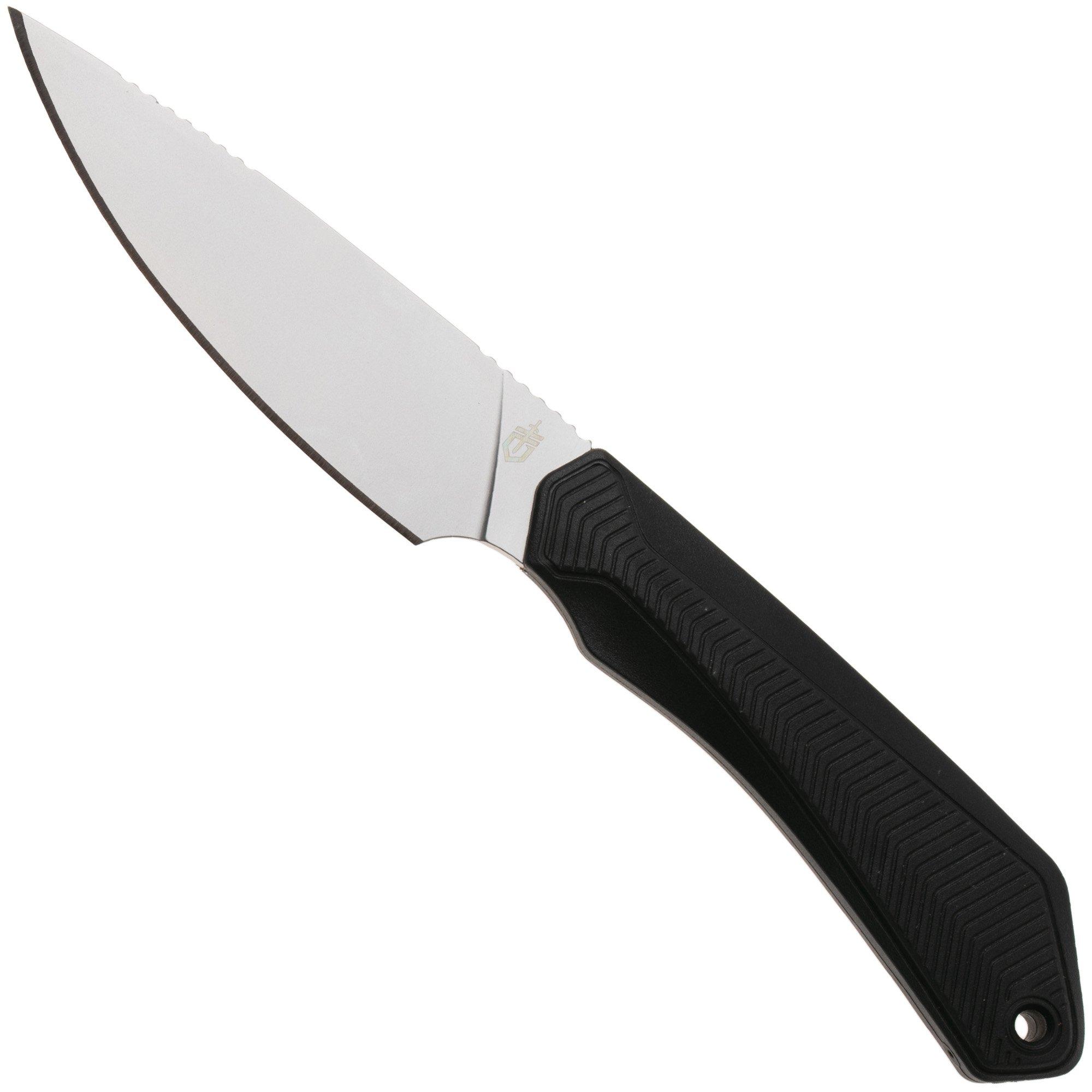 Gerber Forefront Fixed Drop Point 2009298, Stonewashed 420HC, Black GFN, couteau de chasse