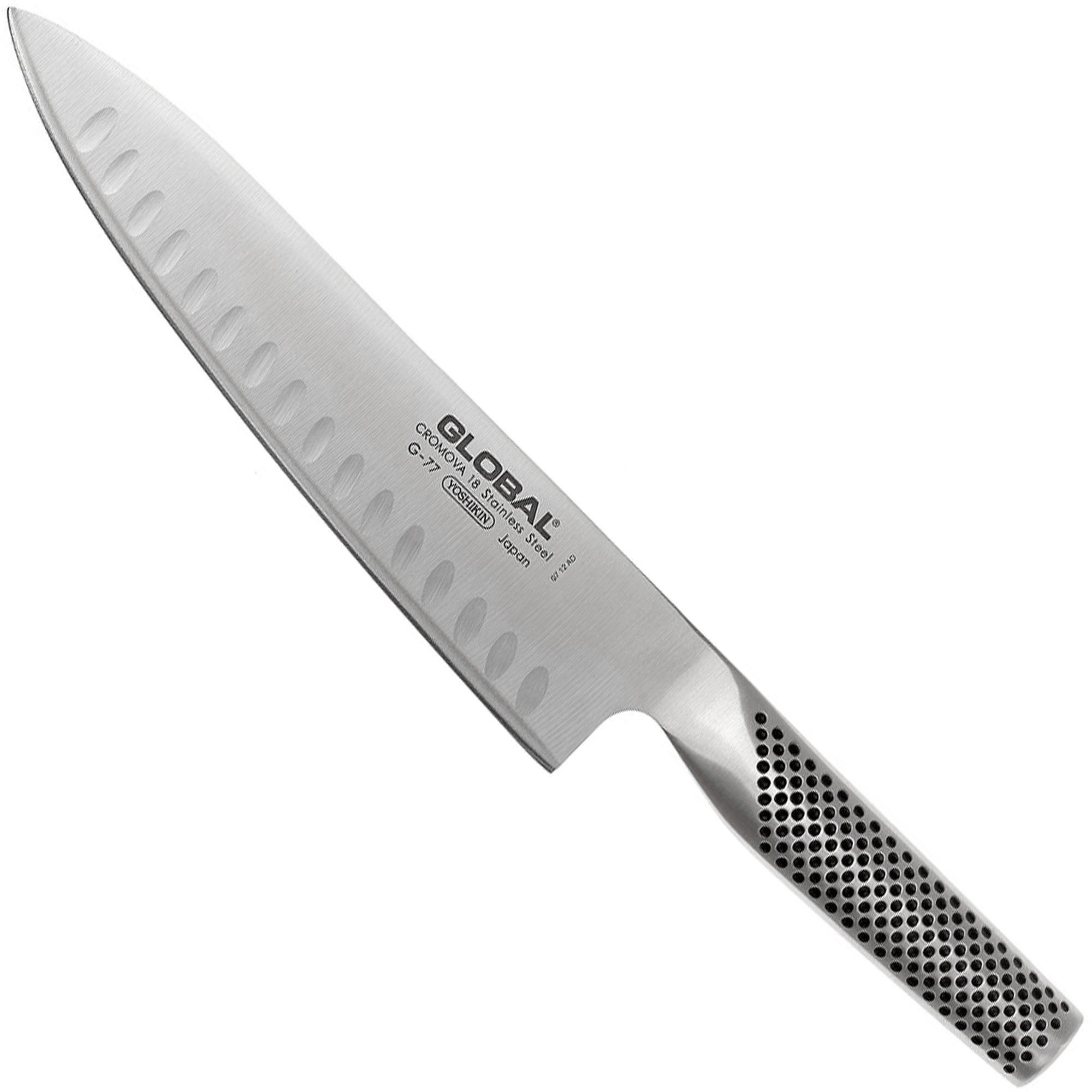 Global G77 couteau de chef 20 cm avec alvéoles
