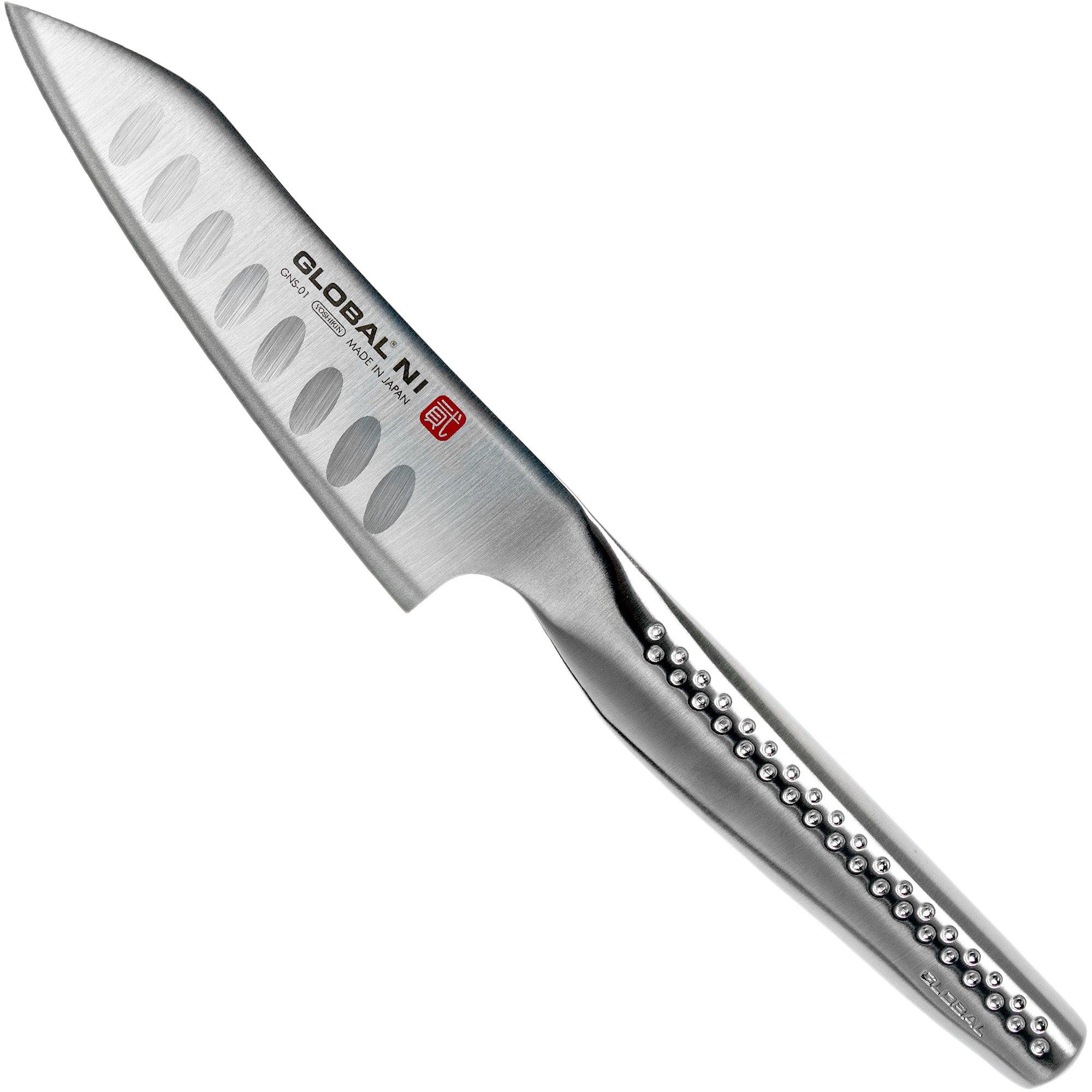 Global Ni GNS-01 couteau à légumes oriental avec alvéoles 11 cm