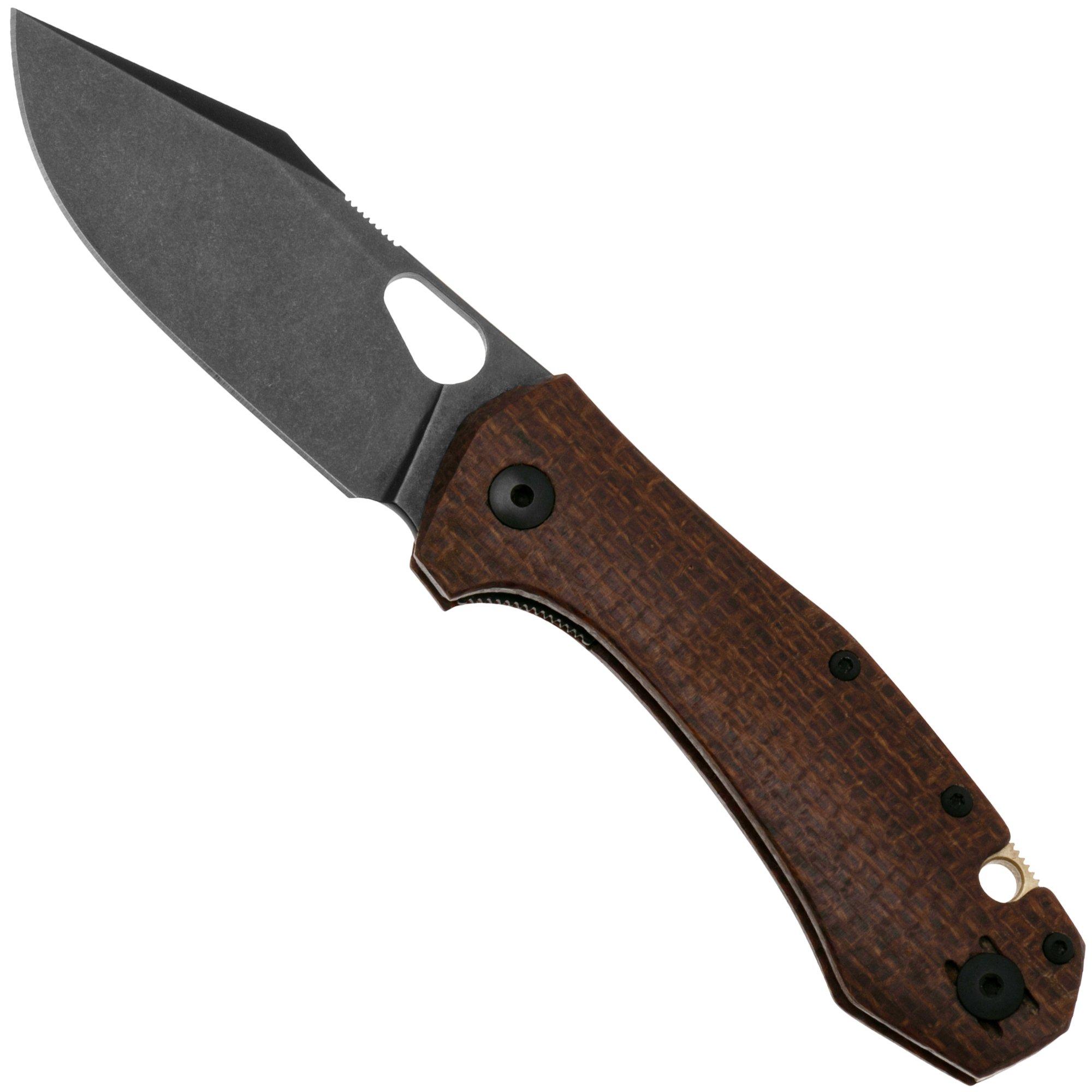 Nóż składany GiantMouse ACE Atelier, Elmax Stonewashed, Burlap Micarta, Limited Edition