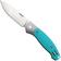 Afbeelding voor GiantMouse ACE Farley V2 TI-ROBIN-G10 Satin Elmax, Titanium Bolster, Robin's Egg Blue G10, zakmes, Ansø en Voxnaes design