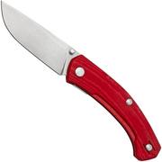 GiantMouse ACE Iona V2 Red Linen Micarta Stonewashed Magnacut, couteau de poche