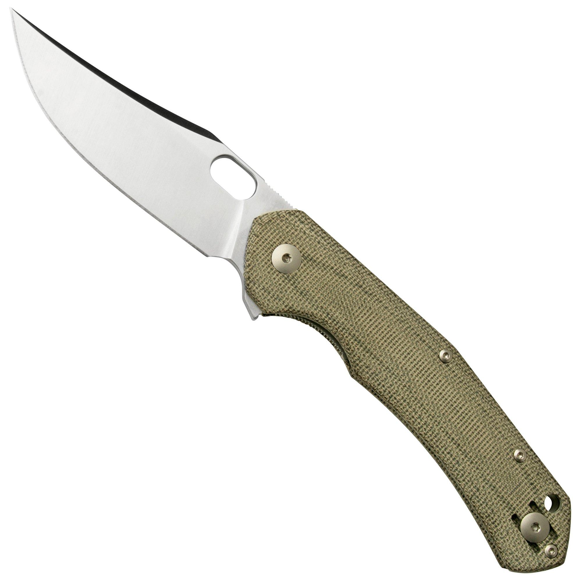 Nóż składany GiantMouse ACE Jutland Green Canvas Micarta, Ansø en Voxnaes design