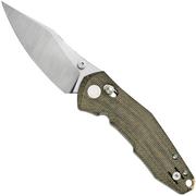 GiantMouse ACE Nazca Green Canvas Micarta navaja, diseño Ansø en Voxnaes