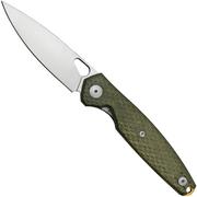 GiantMouse ACE REO Green Canvas Micarta Satin MagnaCut, pocket knife