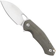 GiantMouse ACE Biblio XL Elmax, Green Canvas Micarta, zakmes, Ansø en Voxnaes design