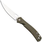 Afbeelding voor GiantMouse Ace Bleecker BLEECKER-GREEN-CANVAS-MICARTA, Satin Elmax, Green Canvas Micarta, zakmes 