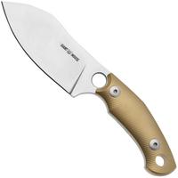 Image for GiantMouse GMF1-XL Brass Milled, Satin Elmax, Burgundy Leather Sheath, fixed knife