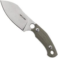 Image for GiantMouse GMF1-XL Green Canvas Micarta, Stonewashed N690, Burgundy Leather Sheath, fixed knife