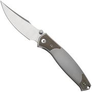 Afbeelding voor GiantMouse GM14 Limited Edition, Satin Uddeholm Vanax SuperClean, Titanium & Green Micarta Inlays, zakmes