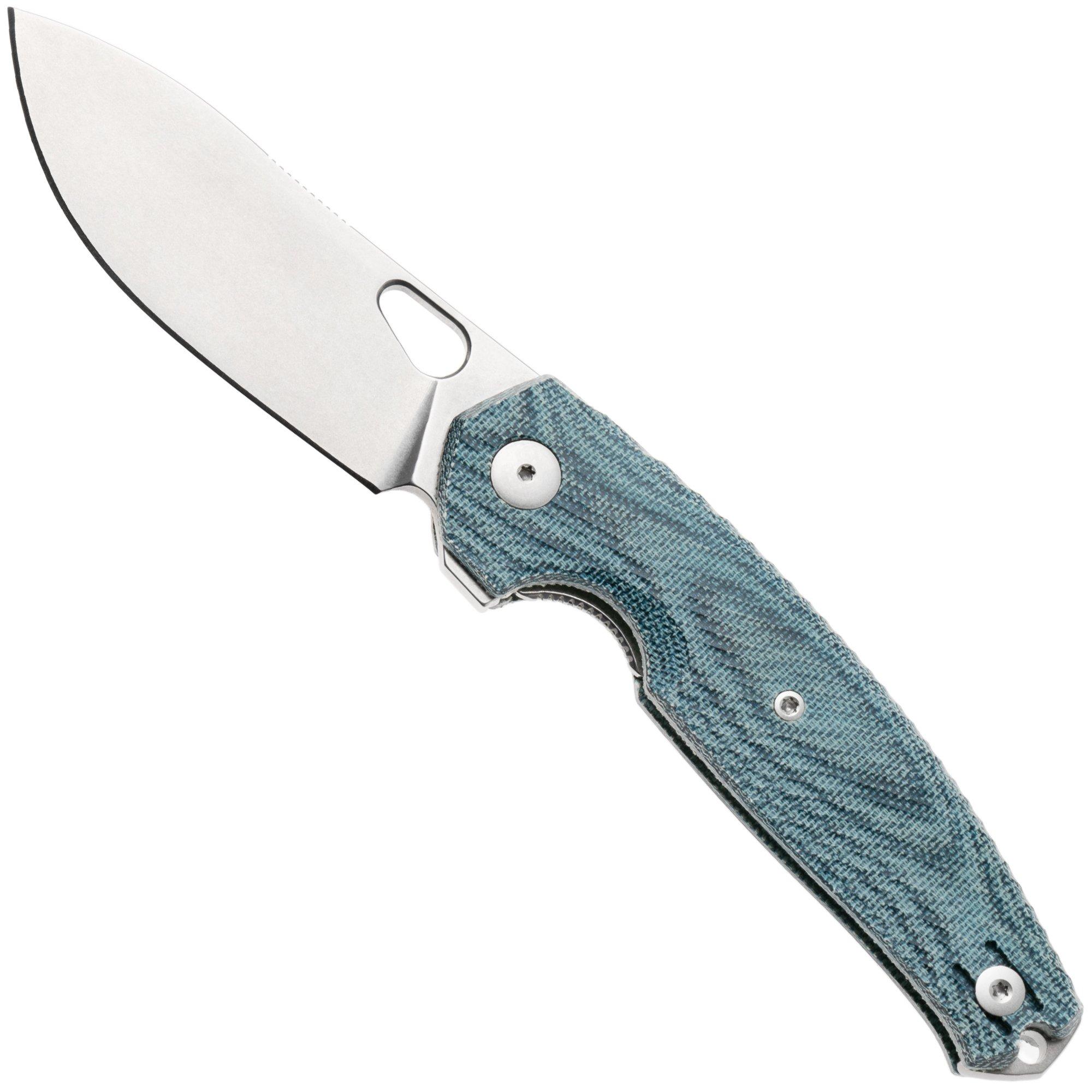 GiantMouse ACE Jagt JAGT-DENIM, Stonewashed Elmax, Denim Micarta, zakmes
