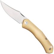 Afbeelding voor GiantMouse ACE Jutland JUTLAND-SJ-BRASS, Stonewashed CPM S90V, Milled Brass zakmes, Ansø en Voxnaes design