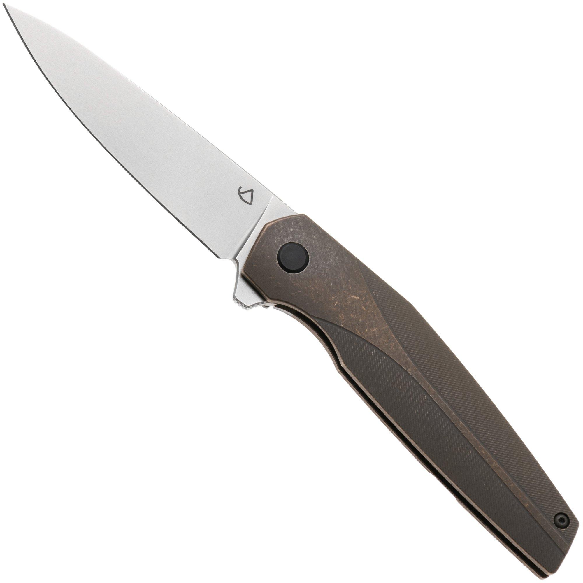Grailer 2Ti TI-BR Glass Blasted CPM 20CV, Bronze Stonewashed Titanium, pocket knife, Simen Stryckers design