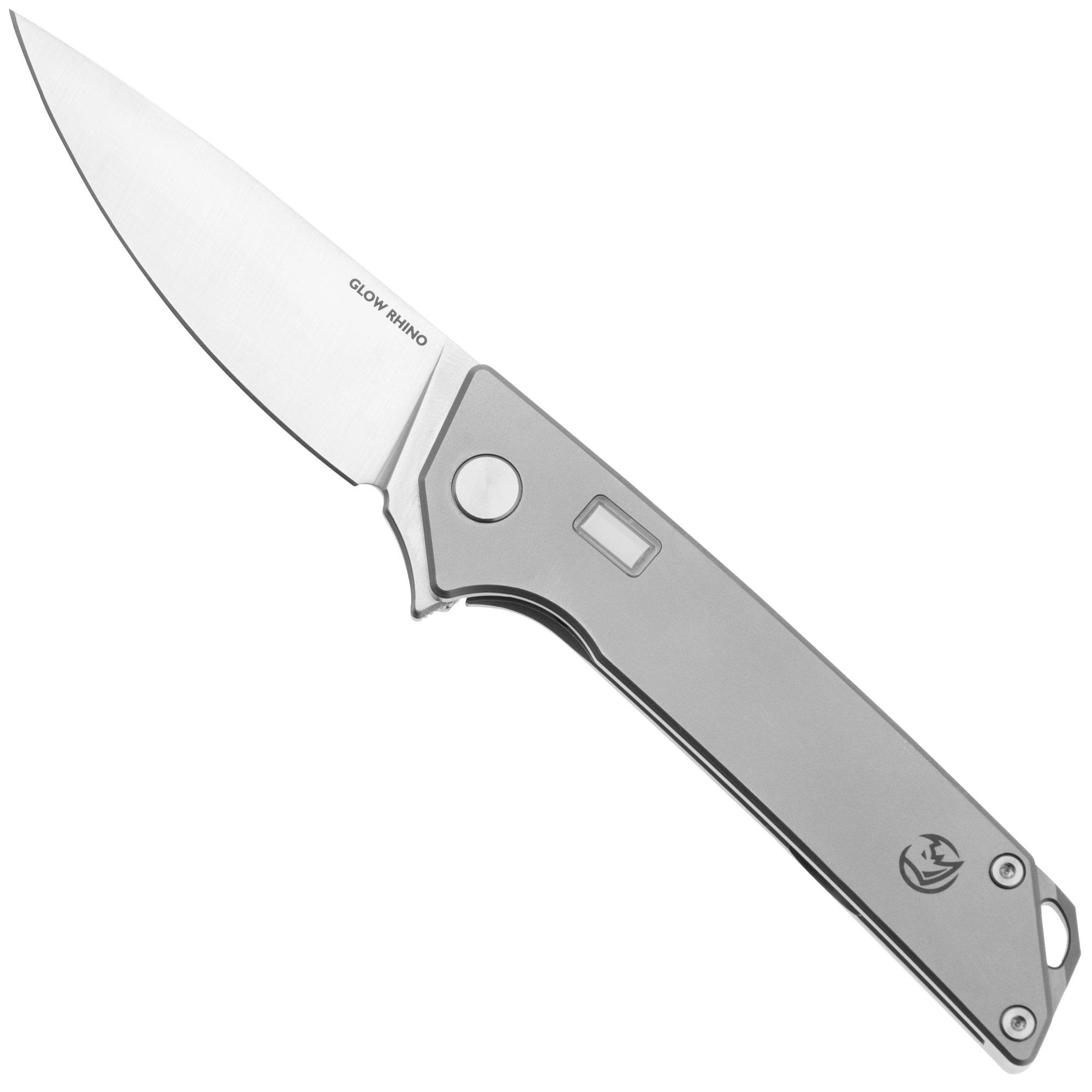 Nóż składany Glow Rhino Reactor KNIFE-REACT-TI Satin S35VN, Titanium Green Tritium