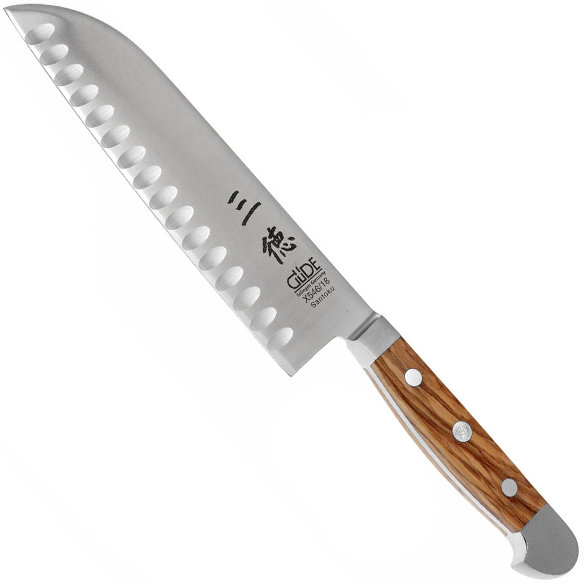 Nóż santoku z wgłębieniami Güde Alpha Olive, X546/18