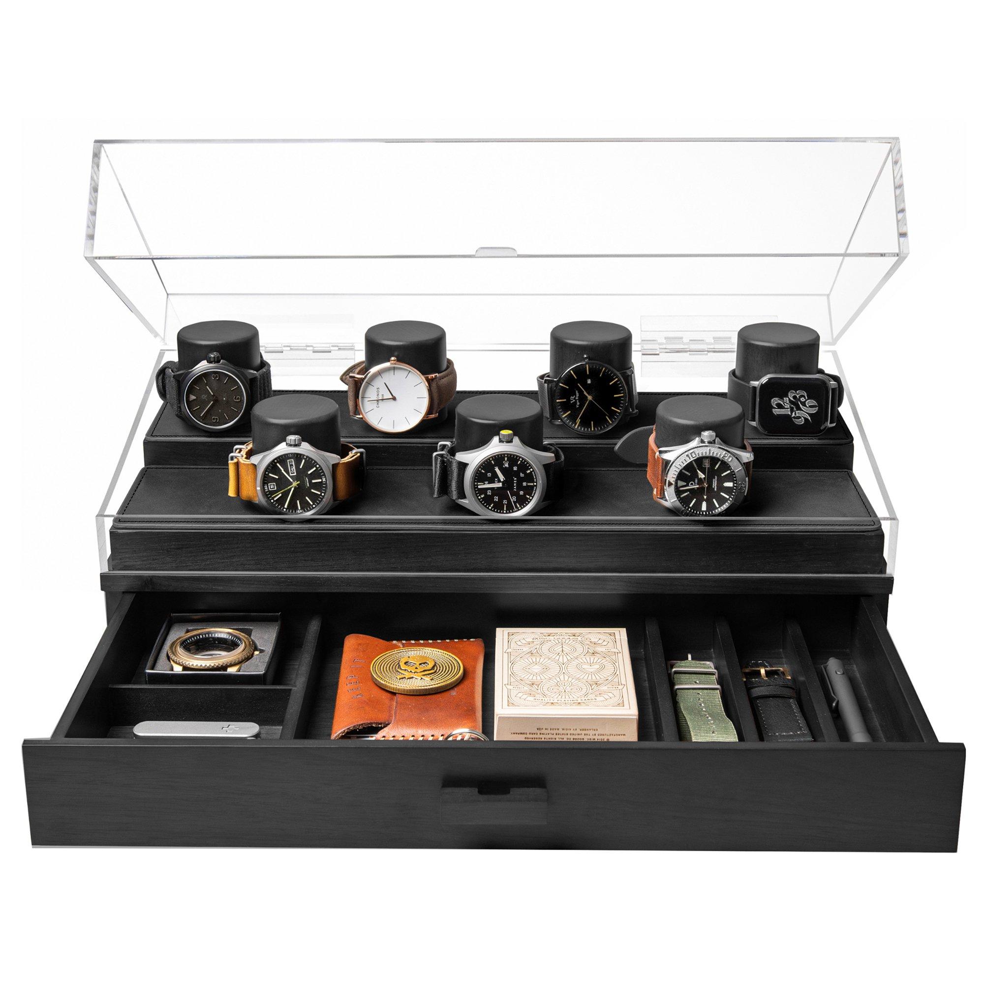 Ekspozytor na zegarki Holme & Hadfield The Collector Watch Display Case COL-B czarny, na 7 sztuk