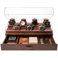 Afbeelding voor Holme & Hadfield Collector Pro Watch Display Case COLPRO-W walnoot, horloge display voor 5 stuks