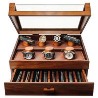 Afbeelding voor Holme & Hadfield The Collective L-COMBODECK Walnut, modulair display voor zakmessen, horloges en munten