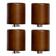 Afbeelding voor Holme & Hadfield The Collective WATCHPILLARSET Walnut, set van 4 extra horlogepilaren