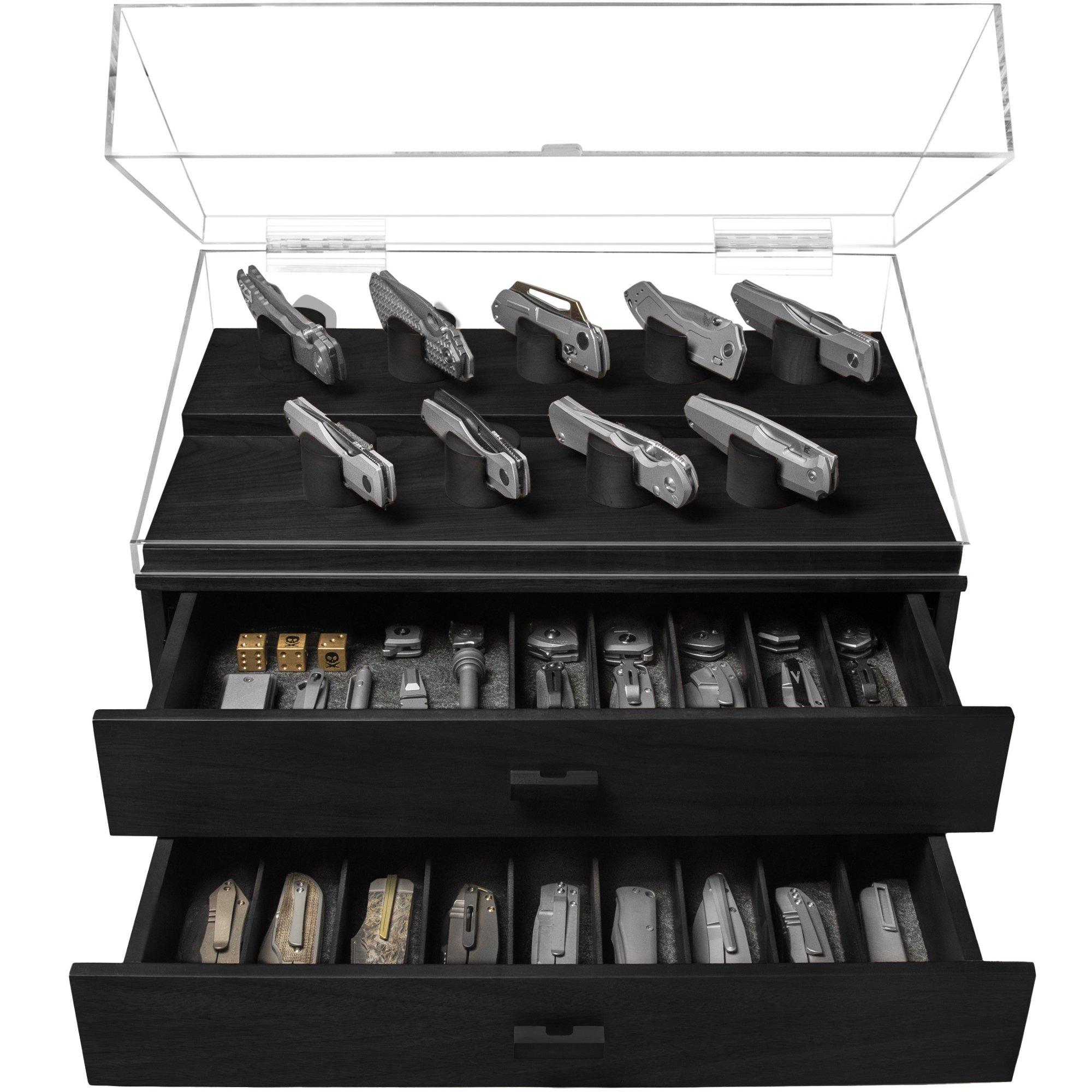 Holme & Hadfield Armada Knife Display Case AD-BK-1005-1 Black, Messer Vitrine für 50 Stück