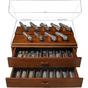 Afbeelding voor Holme & Hadfield Armada Knife Display Case AD-WT-0992-1 Walnut, zakmessen display voor 50 stuks