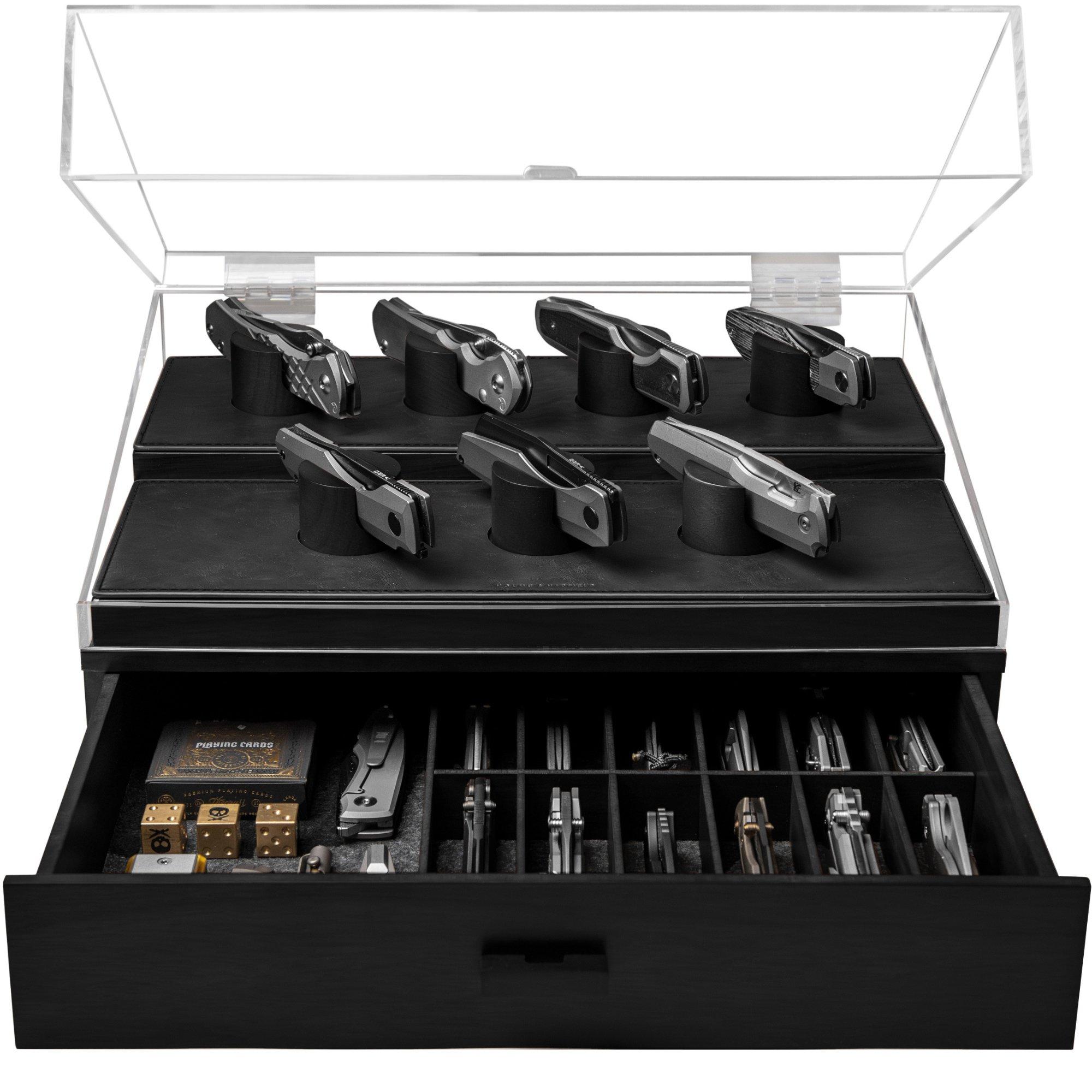 Holme & Hadfield Armory Pro Knife Display Case ARP-BK-800-1 Black, pocket knives display 30 for pieces