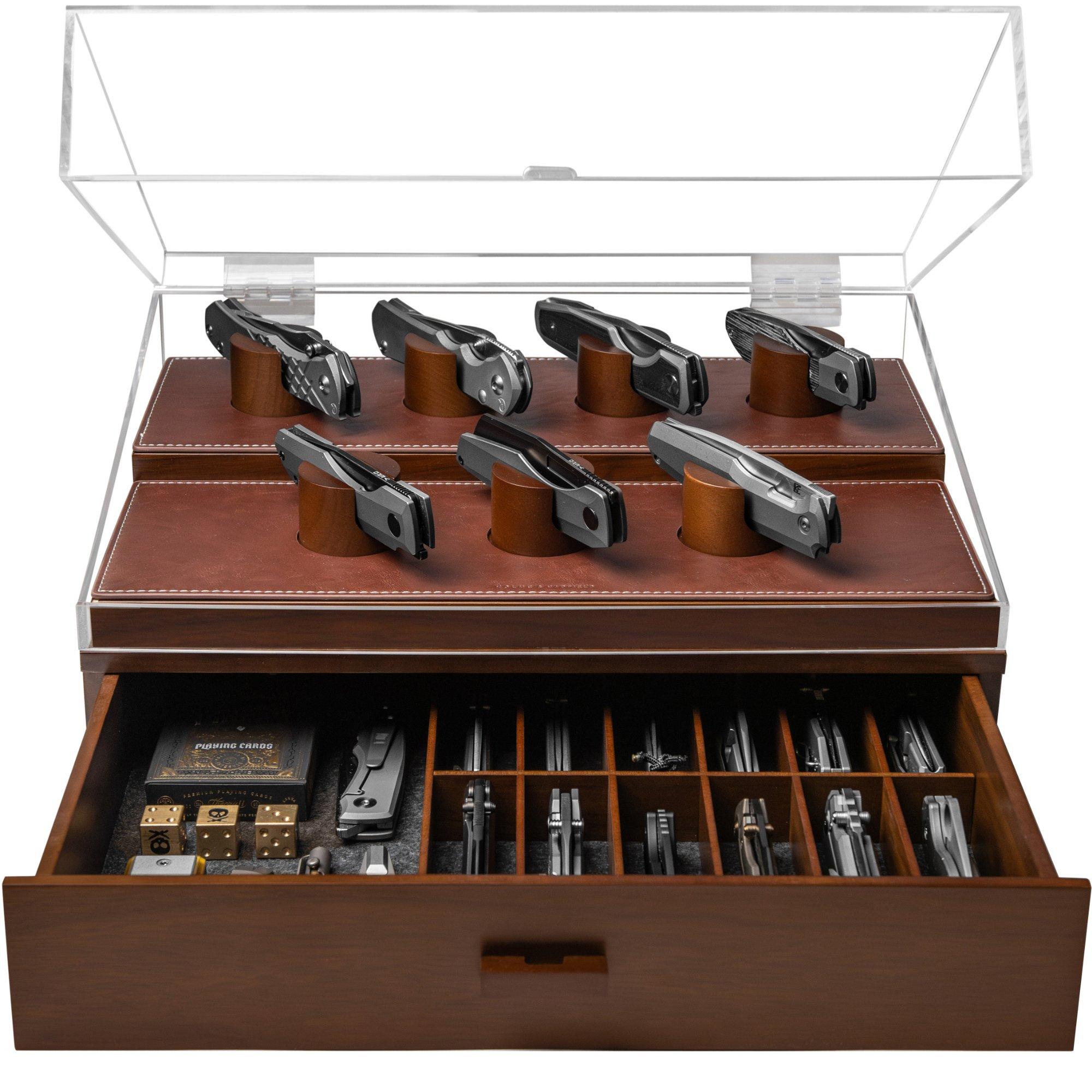 Holme & Hadfield Armory Pro Knife Display Case ARP-WT-794-1 Walnut, Messer Vitrine für 30 Stück