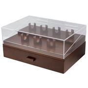 Afbeelding voor Holme & Hadfield Armory Pro Knife Display Case ARP-WT-794-1 Walnut, zakmessen display voor 30 stuks