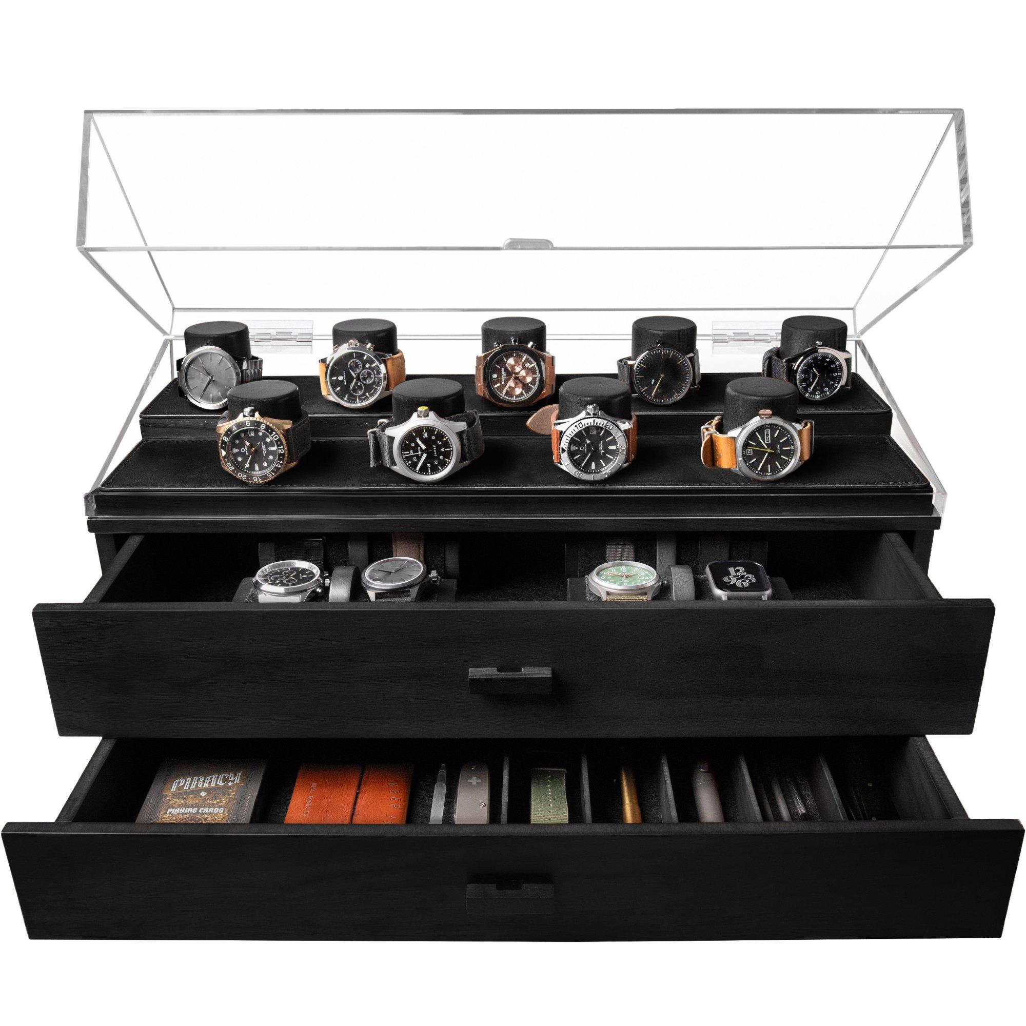 Holme & Hadfield Legacy Watch Display Case LGP-BK-985-1 Black, Uhrenvitrine für 17 Stück
