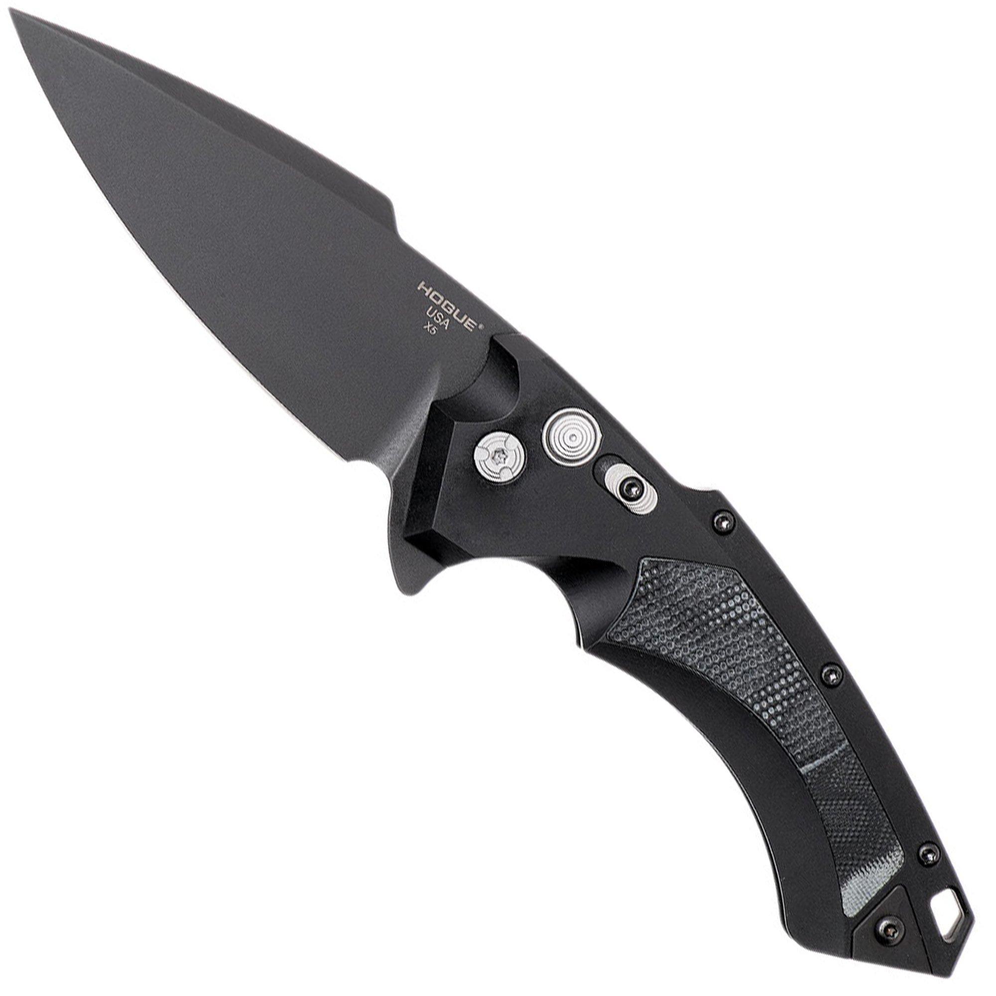 HOGUE SVI Tiki エボニー (黒檀）グリップ - アンビカット Hogue Folding Knives | X-5 Spear Point G-Mascus (3.5