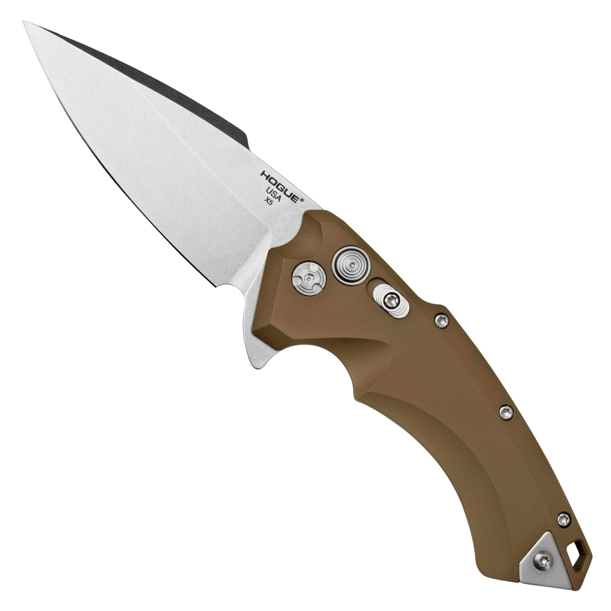 Nóż składany Hogue X5 3.5" Spearpoint 34571 Dark Earth, projekt Allen Elishewitz